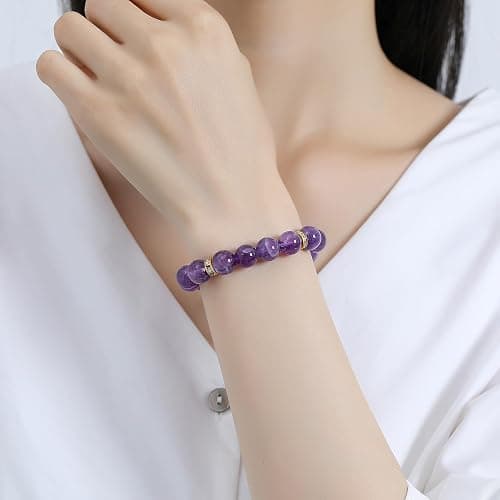 DUQGUHO Healing Bracelets for Women Anxiety Crystal Bracelet 10mm Stretch Stone Jewelry Crystal Gifts for Women thumbnail 3