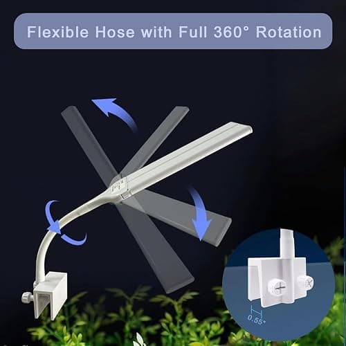 Led Aquarium Light Clip on Fish Tank Light Full Spectrum Plants Lights with Timer Auto On Off, 3 Colors Mode, 360° Adjustable 2 Light Bar, Aquarium Lamp Suitable for 20-75 Gal Fish Tank thumbnail 5
