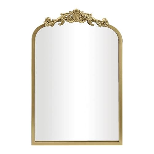 AIXI HOME Gold Arched Mirror 15"x23", Traditional Arendahl Vintage Antique Mirror with Ornate Metal Frame, Baroque Wall Mounted Mirrors for Entryway/Bathroom/Living Room/Hallway/Bedroom thumbnail 7