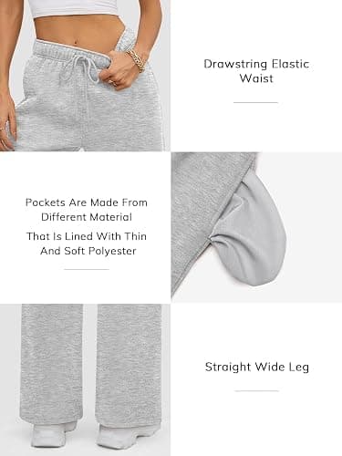 ATHMILE Womens Sweatpants 2025 Fall Baggy Wide Leg Sweatpant Fleece Lined Straight Leg Sweat Pants thumbnail 4