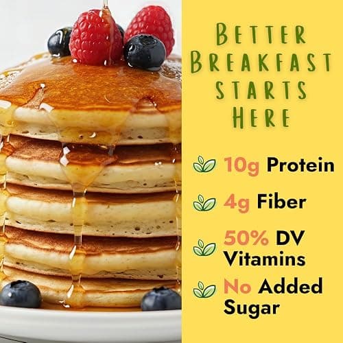 Hidden Foods Homestyle Pancake and Waffle Mix 2-Pack, High in Protein & Fiber with Hidden Fruits, Vegetables & Vitamins - Thick and Fluffy made with Oats & Flaxseed – Just Add Water thumbnail 3