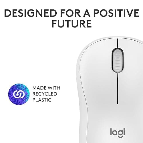 Logitech M240 Silent Bluetooth Mouse, Wireless, Compact, Portable, Smooth Tracking, 18-Month Battery, for Windows, macOS, ChromeOS, Compatible with PC, Mac, Laptop, Tablets - Off White thumbnail 9