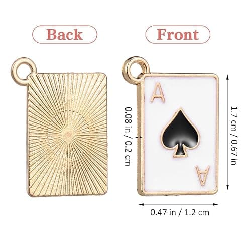 COHEALI 20Pcs Playing Card Charms Metal Enamel Queen of Hearts Spade Checkered Card Charms for Jewelry Making Diy Craft Pendants Bracelet Necklace Accessories thumbnail 8