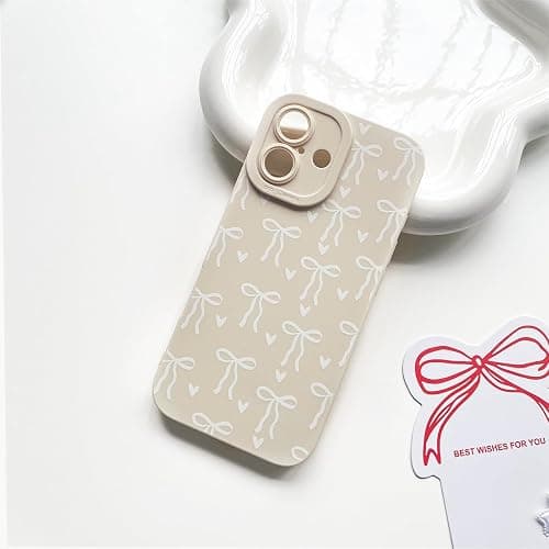 Lovmooful for iPhone 16 Plus Case Cute Ribbon Bowknot Heart-White | Compatible for iPhone 16 Plus Case,Cool Design,for Girls Women,Soft TPU,Shockproof,Protective,Girly thumbnail 6