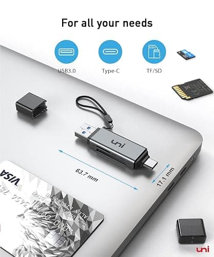 uni SD Card Reader, High-Speed USB C to Micro SD Card Adapter USB 3.0 Dual Slots, Memory Card Reader for SD/Micro SD/SDHC/SDXC/MMC, Compatible with MacBook Pro/Air, Chromebook, Android Galaxy thumbnail 7