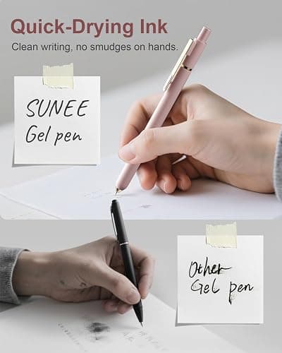 SUNEE Gel Pens, 6 Pack 0.5mm Pens Fine Point Smooth Writing Pens with Quick-Dry Black Ink, Cute Aesthetic School Office Note-Taking Pens for Journaling - Morandi thumbnail 5
