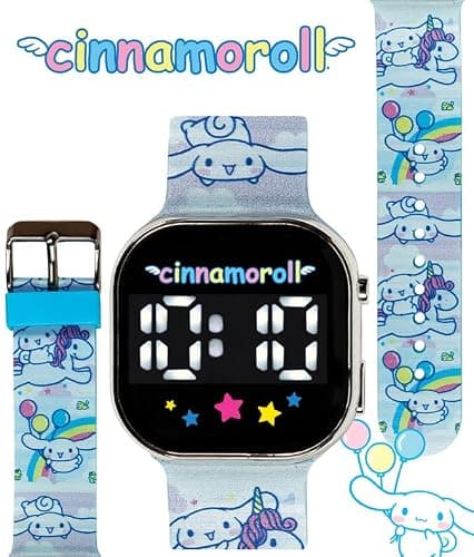 Cinnamoroll Kids Watch – LED Display, Square Case, Adjustable Plastic Strap, Collectible Tin – Perfect for Girls Who Love Cute Characters thumbnail 2