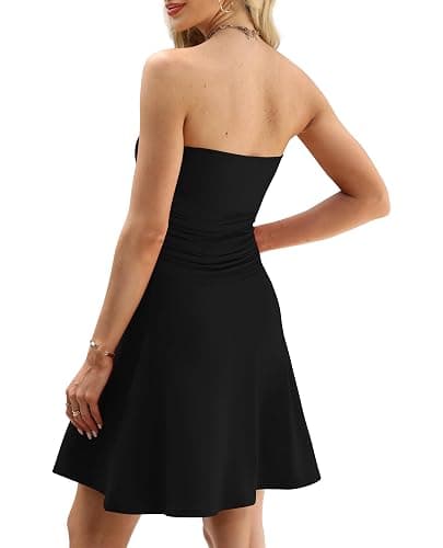 OFEEFAN Womens Tube Dresses Strapless Homecoming Graduation Formal Party Club Mini Dress Date Outfits thumbnail 5