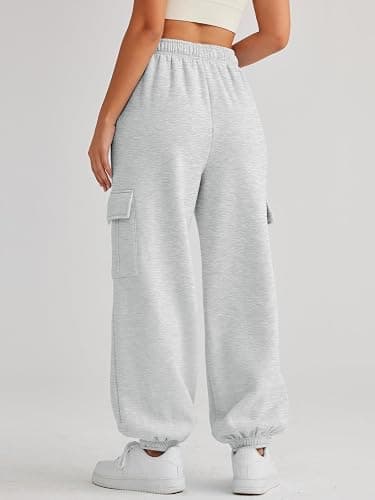 AUTOMET Womens Cargo Sweatpants Oversized Fleece Joggers Fall Fashion Outfits Y2k Clothes 2025 with Pockets thumbnail 4