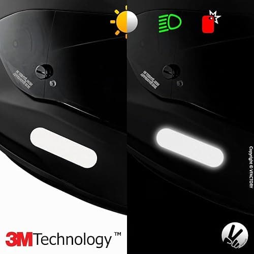 VFLUO - Kit 4 Bandes Stickers Rétro Réfléchissants Casque Moto - Autocollants Homologués Dimensions FR - Haute Visibilité, Technologie 3M™ - Couleurs et Design - Adhérence maximale thumbnail 6
