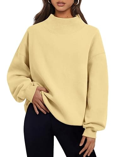 Trendy Queen Womens Oversized Sweatshirts Turtleneck Pullover Long Sleeve Hoodies Tops Fall Fashion Outfits 2025 Clothes - Image 1