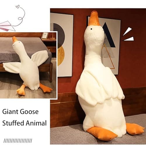 Srutirbo Giant White Goose Plush-75 in Soft Furry Swan Stuffed Animal Pillow,Huge Goose Plush Hugging Pillow Gifts for Every Age (75in) thumbnail 4