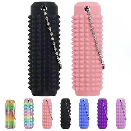 Little Ouchies Fidget Toys,Pain Stim Fidget Toy Reduce Stress for Adults,Anxiety Relief Pain Stim,Spiky Fidget Keychain for Anxiety and Stress Reduction,Novelty Gifts Blue (2PCS Pink and Black) - Image 1