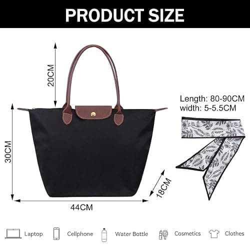 HTTDSLF Sac à Main Cabas Femme, Sacs Bandoulière Grande Capacité, Pliable Sac Cabas Femmes Sacs de Cours Lycée Fille, pour le Travail, les Voyages et l'École thumbnail 4