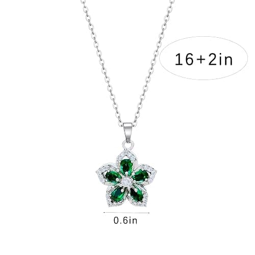 KONPJE Necklace for Women Gold Flower Fidget Necklace Rotatable Crystal Silver Blossom Pendant Necklaces Adjustable Spinning Fidget Necklaces Redbud Flower Choker Funny Gift Jewelry thumbnail 3