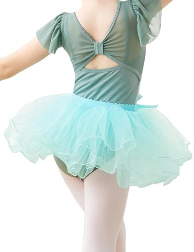 Phoeswan Grils 4 Layers Tulle Tutu Skirts,Kids Pull on Ballet Skirts for Dance Gymnastics,Halloween Dance Dress thumbnail 2