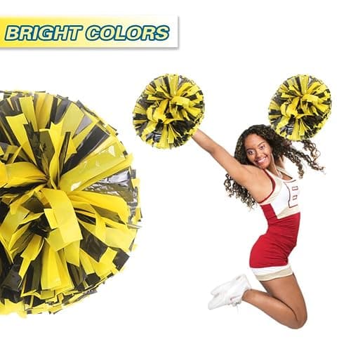 Lovecheer 2PCS Plastic Cheerleading Pom Poms with Baton Handle Cheer Pomoms for Kids Adults Cheering Sports Team Spirit Party thumbnail 3