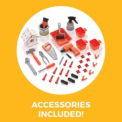 Step2 Big Builders Pro Kids Workbench, Indoor/Outdoor Tool Bench for Children, Interactive Play with Sounds, Made of Durable Plastic, Includes 45 Piece Toy Accessories, For Toddlers 3+ Years Old thumbnail 7
