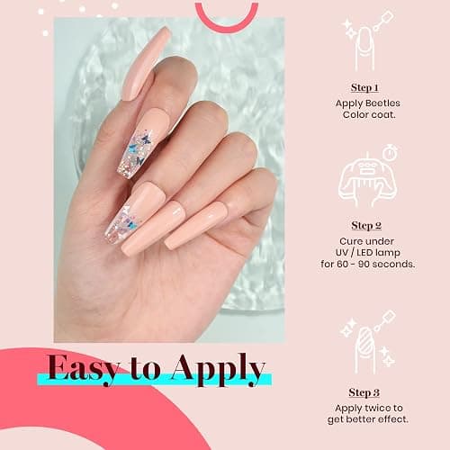 Beetles 15ml Natural Gel Polish Pale Nude Color Nail Gel Pink Neutral Soak Off Uv LED Nail Lamp All Season Nail Art Design Manicure Salon DIY Salon thumbnail 6