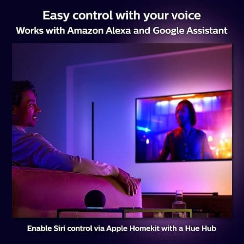 Philips Hue Signe Smart Color Changing Floor Lamp, 1-Pack, Black | White & Color Ambiance, 2550 Lumens, Works with Alexa Google Assistant & Apple HomeKit, Use with Hue App thumbnail 3