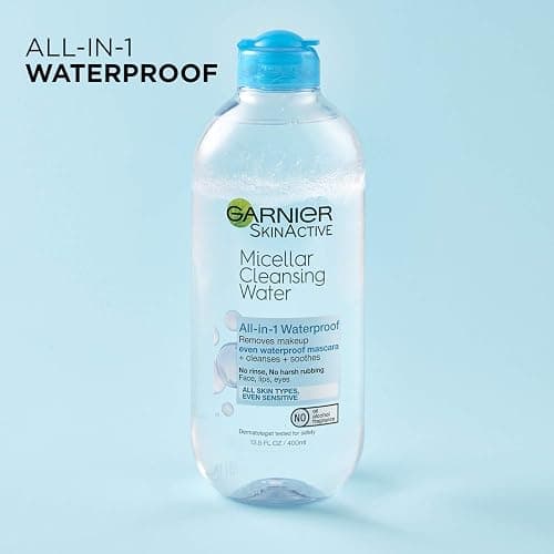 Garnier Micellar Water For Waterproof Makeup, Hydrating Facial Cleanser & Makeup Remover, Suitable for Sensitive Skin, Vegan, Cruelty Free, 13.5 Fl Oz (400mL), 1 Count thumbnail 8
