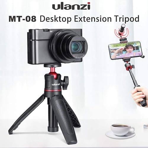 MT-08 Black Mini Tripod for Camera, 1/4" Screw Universal Tripod Compatible with DJI OSMO Pocket 3/Insta 360 x 5/OSMO 360/Sony/Canon/Nikon Fuji, Extendable Handheld Vlogging Video Filming Table Stand thumbnail 4