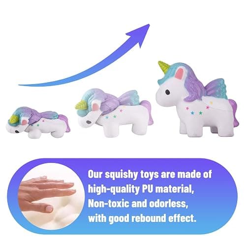 Anboor 5.3" Squishies Unicorn Colored Star Slow Rising Kawaii Scented Squishies Animal Decompression Squeeze Stress Relief Hop Props, Decorative Props Large Collection Toy for Kids 1 Pcs Color Random thumbnail 3