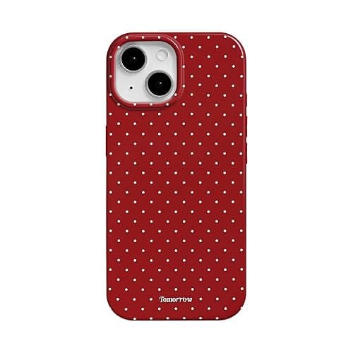 inewateri Compatible with iPhone 13/14 Case with Cute Fashion Polka Dot Aesthetics Design Simple Cases for Soft TPU Slim Protection Cover-Red - Image 1