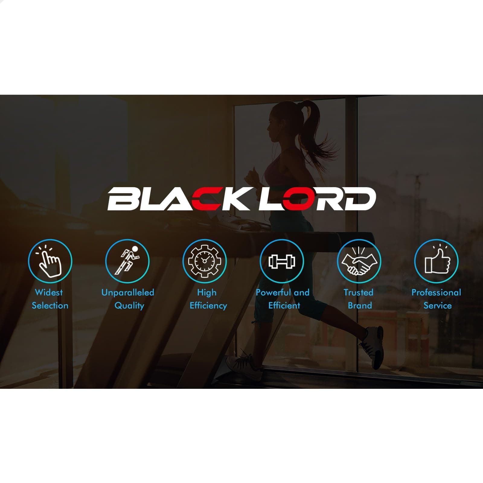 BLACK LORD Foldable Walking Pad Treadmill with Handle 2.4HP, 380mm Belt Running Machine for Home Gym, Portable Under Desk Treadmill Trainer with Remote Control, SL9-H Series thumbnail 4