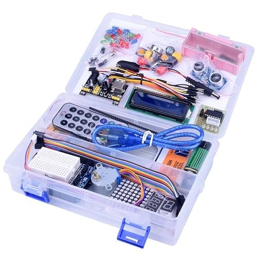 Kuman Arduino-Compatible R3 Board Starter Kit with Sensors, Breadboard, Jumper Wires, Motors, LCD, Tutorial for Beginners to Learn Robotics Coding and Electronics Projects thumbnail 5