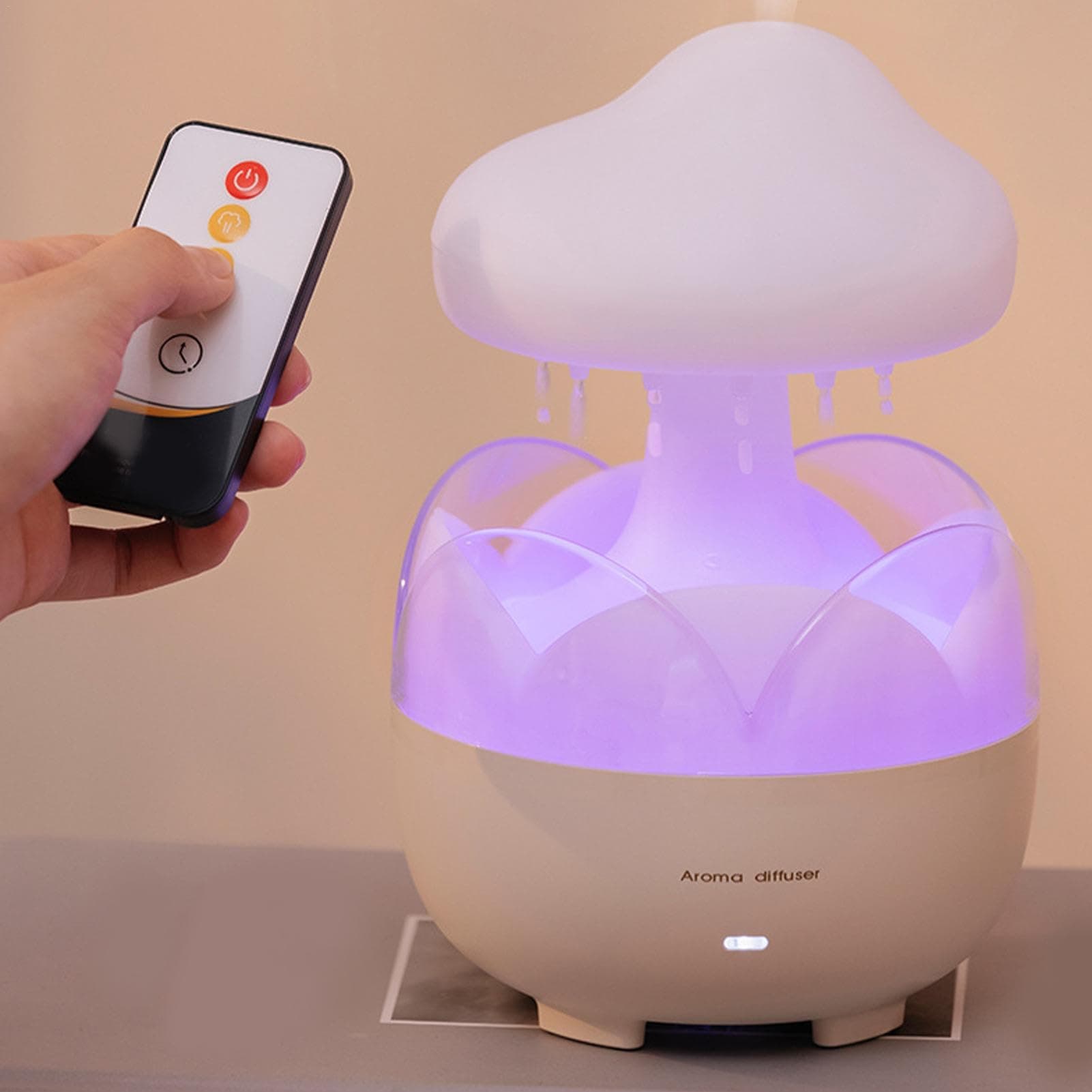 Rain Cloud Humidifier | Humidifier Water Drip | Cloud Rain Humidifier | Bedroom Humidifier | Led Light Humidifier | 7 Color Changing Lights Rain Sound With Remote Control For Bedroom Living Room thumbnail 9