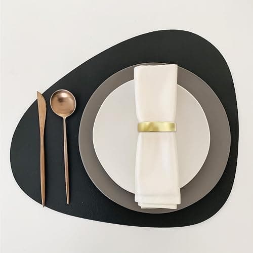 Cuff Brushed Gold Napkin Rings Set of 4, Modernist Napkin Ring Holder for Wedding, Banquet, Metallic Adornment for Table Settings, Glossy Serviette Buckles Decor (Semicircle) thumbnail 7