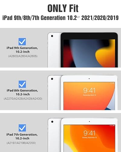 TiMOVO Case for iPad 9th Generation 2021/iPad 8th Generation 2020/iPad 7th Generation 2019 10.2 inch with Pencil Holder, Slim Protective Cover with Clear Back Shell, Auto Wake/Sleep, Light Gray thumbnail 2