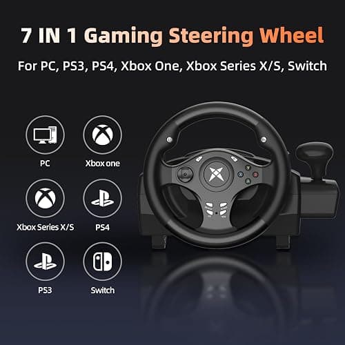 DOYO Racing Wheel, 270° Degree Driving Simulator Race Xbox Steering Wheel and Pedals with Dual Vibration, Gaming Steering Wheel for PC, PS4, Xbox One, Xbox Series X|S, PS3, Switch thumbnail 2