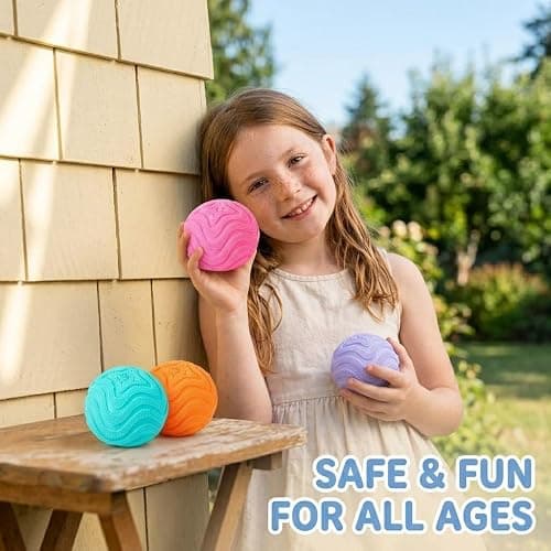 Fuzz Ball Squishy Stress Ball, Soft Slow Rising Sensory Squeeze Toy, Pink Fidget Desk Toy for Home, Office and School (Pink) thumbnail 6
