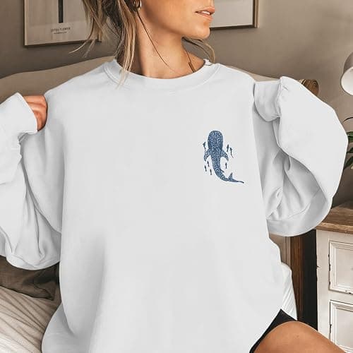Sulayesh Christian Whale Shark Sweatshirts for Women Jesus God Bible Verse Hoodie Religious Faith Graphic Long Sleeve Shirts thumbnail 3