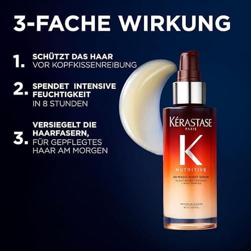 Kérastase Nutritive 8H Magic Night Serum, Nachtserum für normales bis leicht trockenes Haar, Pflegend und glättend für mehr Glanz und Geschmeidigkeit, Ohne Parabene thumbnail 8