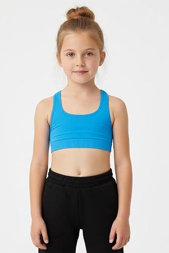Kurve Girl’s Stretchy Crop Racerback Undershirt Training Sports Bra, UV Protective Fabric, UPF 50+, Made in USA, thumbnail 5