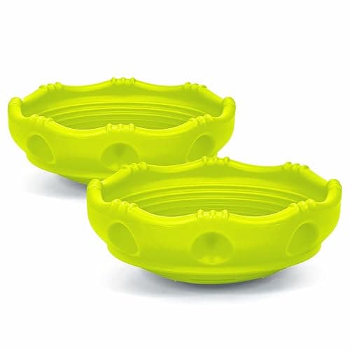 Simplay3 Two Sided Rock Around Wobble Disk and Climbing Dome 2 Pack for Toddlers and Kids - Rocking and Climbing - Indoor/Outdoor - Yellow/Green, Made in USA (2 Pack) - Image 1