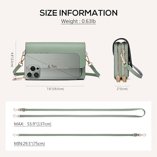 Roulens Small Crossbody Bag for Women,Cell Phone Purse Women's Shoulder Handbags Wallet Purse with Credit Card Slots thumbnail 5