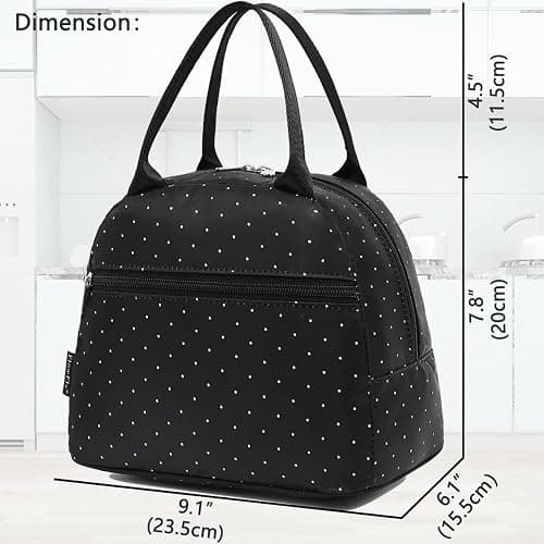 FlowFly Insulated Lunch Cooler Bag - Tote Bag Organizer for Women/Men, Dot thumbnail 3