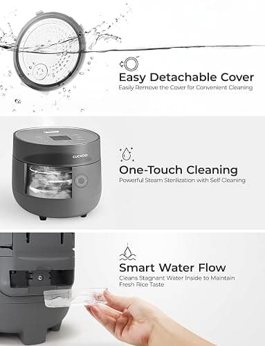 CUCKOO Micom Rice Cooker 6-Cup Uncooked / 12-Cup Cooked with Nonstick Inner Pot, Versatile Rice Maker with 9 Menu Options, Fuzzy Logic Technology, Auto Clean, Quick Rice Mode, Gray (CR-0675FG) thumbnail 7