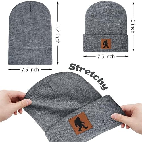 Pnkvnlo Bigfoot Beanie for Men - Sasquatch Hat Winter Knit Cuffed Beanie for Women - Bigfoot Gifts for Christmas & New Year thumbnail 6