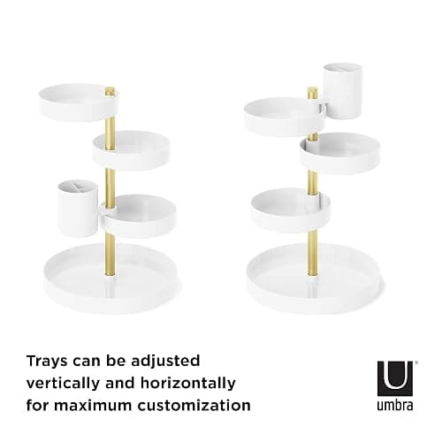 Umbra Pirouette Cosmetic Organizer Whte/Brass thumbnail 5