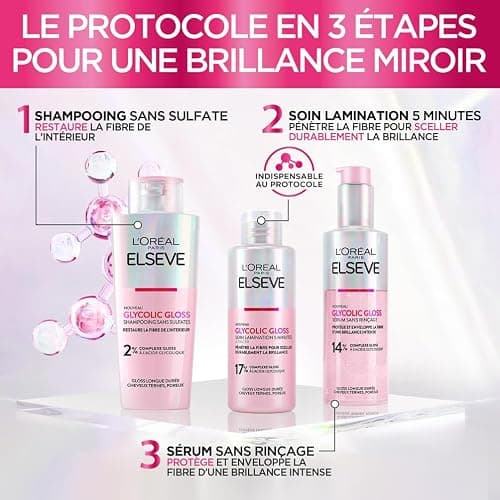 L'Oréal Paris - Sérum Sans Rinçage pour Cheveux Ternes - En Manque de Brillance - Acide Glycolique - Protocole de Soin Capillaire - Elseve Glycolic Gloss - 150 ml thumbnail 6