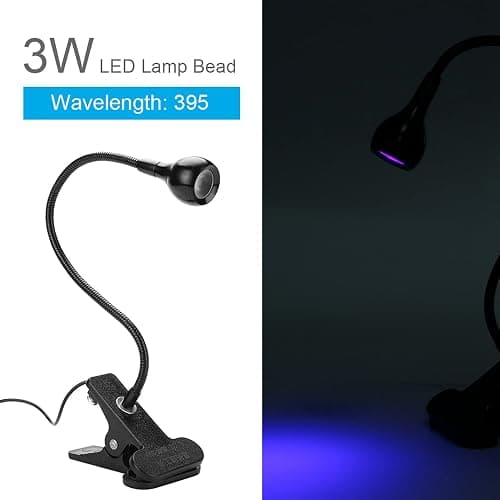 LED UV Light Curing Lamp With Gooseneck and Clamp, PCB Repair Tool 395nm 3W for UV Gel Nail and Curing thumbnail 2