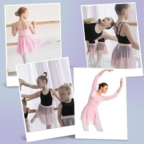 Damen Ballettrock Wickelrock Chiffon Tanz Rock Verstellbare Taille Krawatten Gymnastik Ballettrock thumbnail 5