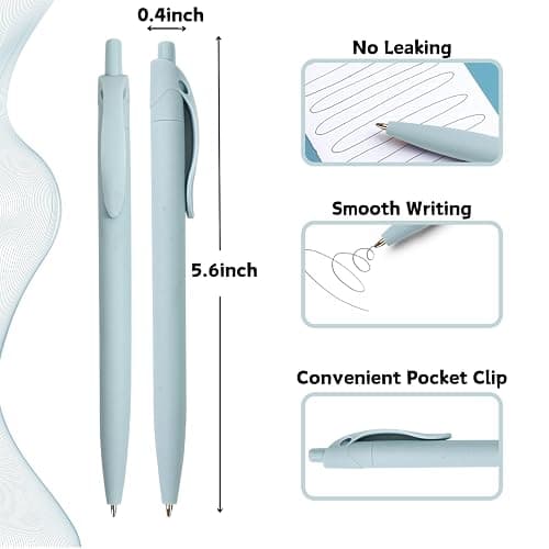 Wiaziert BallPoint Pens, 50 Pack (BLACK Ink),Bulk Pens, Mint Blue Barrel,Click Pens for Office Home and School, Retractable Ballpoint Pens, Medium Point, 1.00MM (Mint Blue) thumbnail 3