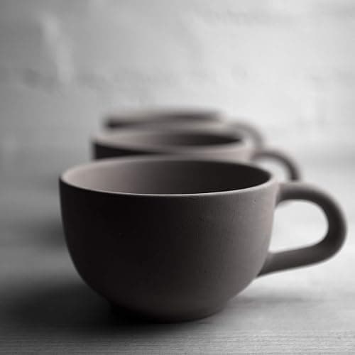 City to Cottage Handmade Ceramic Designer White And Black Polka Dot Cup, Unique Extra Large 17.5oz/500ml Pottery Cappuccino, Coffee, Tea, Soup Mug | Housewarming Gift for Tea Lovers thumbnail 7