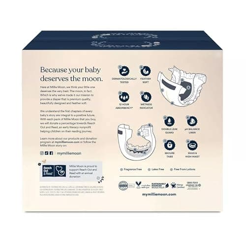 Milm Baby Diapers – Ultra Soft, Leak-Proof, Hypoallergenic Disposable Diapers – (Newborn) thumbnail 2